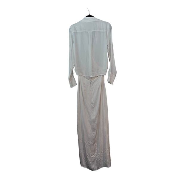 New NWT Free People Long Sleeve Maxi Dress Open Back Cream Pale Yellow Cream 2 - Picture 3 of 9